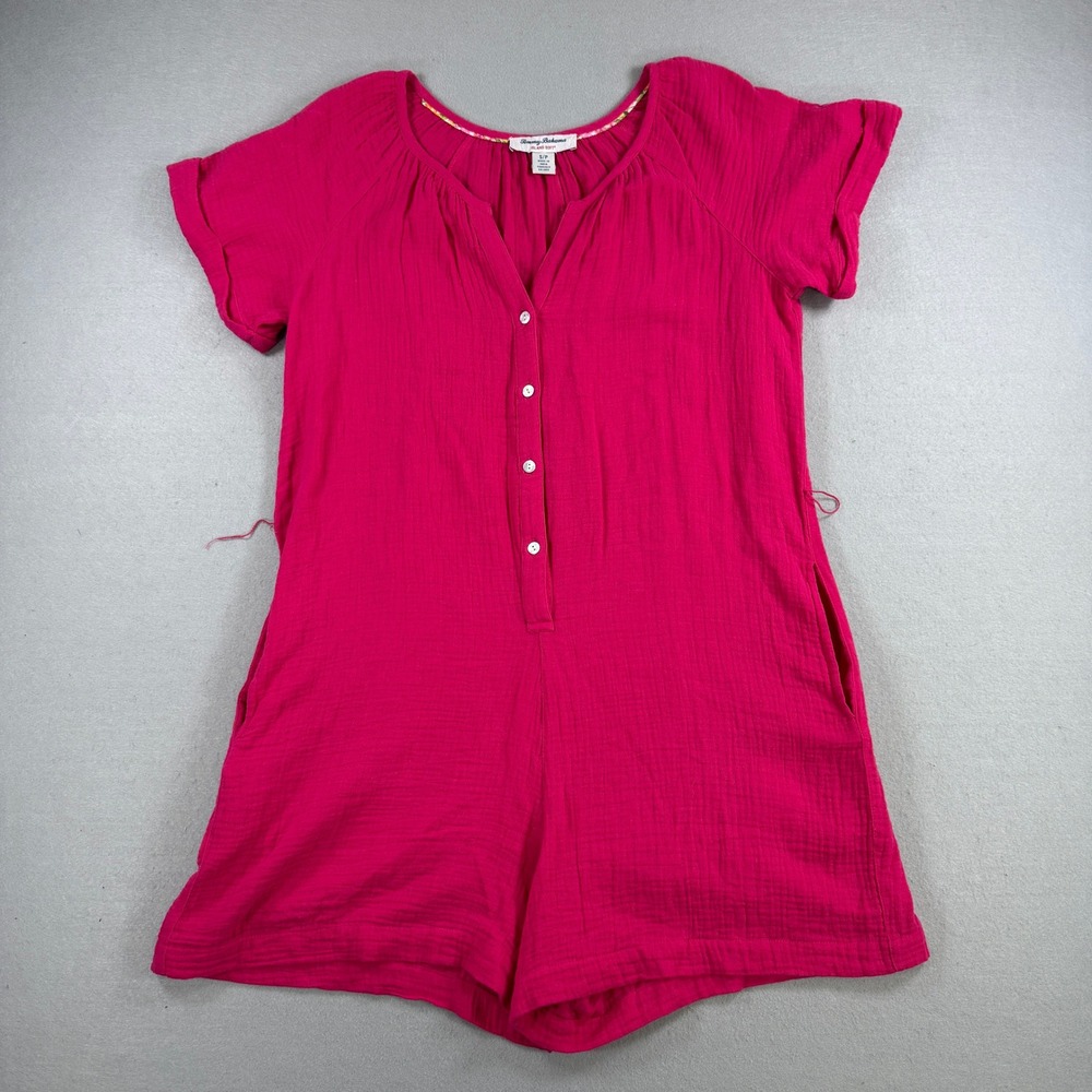 Tommy Bahama Romper Women's Small Pink‎ Island Soft Gauze Coastal Boho